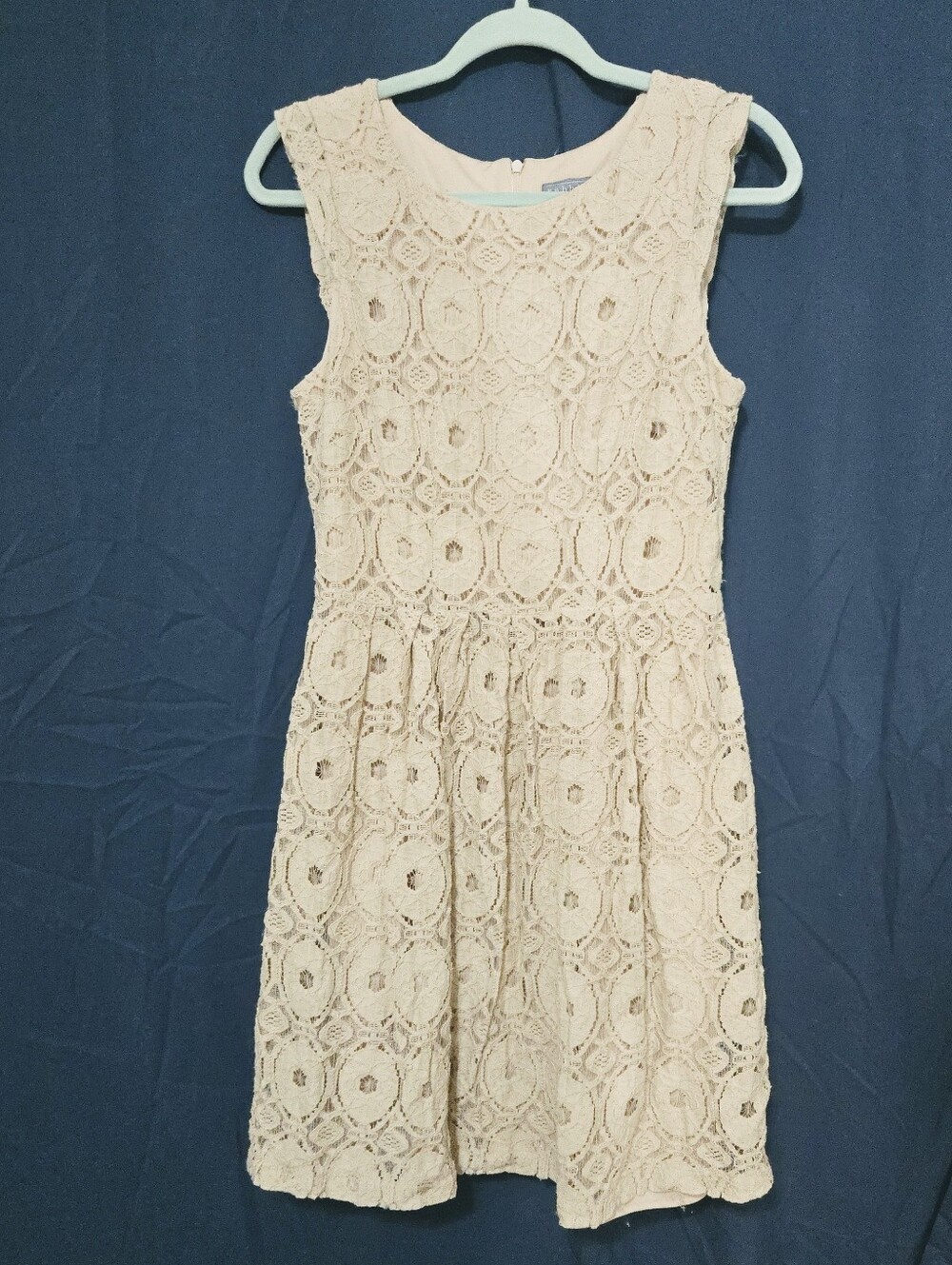 Rabbit Rabbit Rabbit Designs Fit & Flare Dress - Crochet Lace Overlay - Size 8